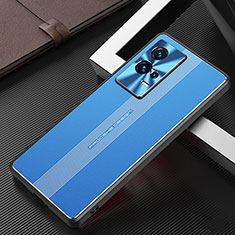 Funda Lujo Marco de Aluminio y Silicona Carcasa Bumper para Vivo iQOO 8 Pro 5G Azul