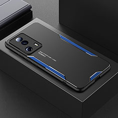 Funda Lujo Marco de Aluminio y Silicona Carcasa Bumper para Xiaomi Mi 12 Lite NE 5G Azul