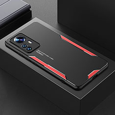 Funda Lujo Marco de Aluminio y Silicona Carcasa Bumper para Xiaomi Mi 12S Pro 5G Rojo