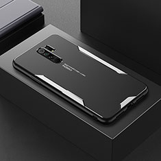 Funda Lujo Marco de Aluminio y Silicona Carcasa Bumper para Xiaomi Poco M2 Plata