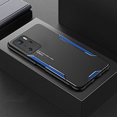 Funda Lujo Marco de Aluminio y Silicona Carcasa Bumper para Xiaomi Poco X3 GT 5G Azul