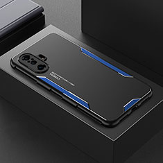 Funda Lujo Marco de Aluminio y Silicona Carcasa Bumper para Xiaomi Redmi K40 Gaming 5G Azul