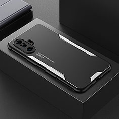 Funda Lujo Marco de Aluminio y Silicona Carcasa Bumper para Xiaomi Redmi K40 Gaming 5G Plata