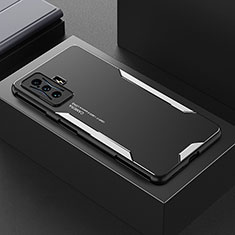 Funda Lujo Marco de Aluminio y Silicona Carcasa Bumper para Xiaomi Redmi K50 Gaming 5G Plata