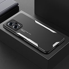 Funda Lujo Marco de Aluminio y Silicona Carcasa Bumper para Xiaomi Redmi K50i 5G Plata