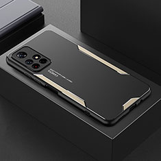 Funda Lujo Marco de Aluminio y Silicona Carcasa Bumper para Xiaomi Redmi Note 11 5G Oro