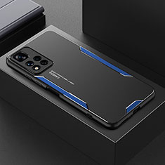 Funda Lujo Marco de Aluminio y Silicona Carcasa Bumper para Xiaomi Redmi Note 11 Pro+ Plus 5G Azul