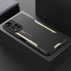 Funda Lujo Marco de Aluminio y Silicona Carcasa Bumper para Xiaomi Redmi Note 11 Pro+ Plus 5G Oro