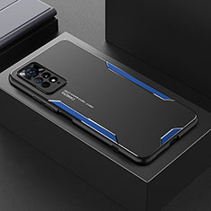 Funda Lujo Marco de Aluminio y Silicona Carcasa Bumper para Xiaomi Redmi Note 11E Pro 5G Azul