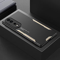 Funda Lujo Marco de Aluminio y Silicona Carcasa Bumper PB1 para Huawei Honor 80 Pro Flat 5G Oro