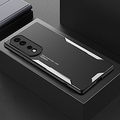 Funda Lujo Marco de Aluminio y Silicona Carcasa Bumper PB1 para Huawei Honor 80 Pro Flat 5G Plata