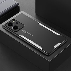 Funda Lujo Marco de Aluminio y Silicona Carcasa Bumper PB1 para Huawei Honor 80 SE 5G Plata