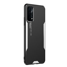 Funda Lujo Marco de Aluminio y Silicona Carcasa Bumper PB1 para OnePlus Nord N200 5G Plata