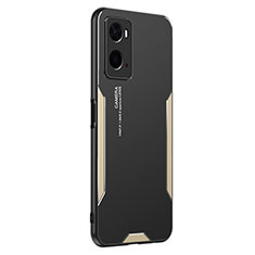 Funda Lujo Marco de Aluminio y Silicona Carcasa Bumper PB1 para Oppo A36 Oro