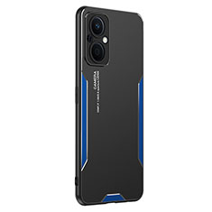 Funda Lujo Marco de Aluminio y Silicona Carcasa Bumper PB1 para Oppo A96 5G Azul