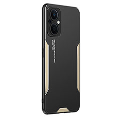 Funda Lujo Marco de Aluminio y Silicona Carcasa Bumper PB1 para Oppo A96 5G Oro