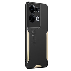 Funda Lujo Marco de Aluminio y Silicona Carcasa Bumper PB1 para Oppo Reno8 Pro+ Plus 5G Oro