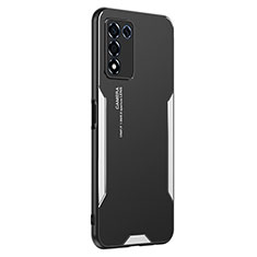 Funda Lujo Marco de Aluminio y Silicona Carcasa Bumper PB1 para Realme Q3s 5G Plata