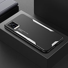 Funda Lujo Marco de Aluminio y Silicona Carcasa Bumper PB1 para Vivo V20 (2021) Plata