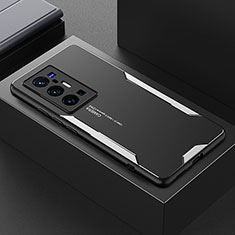 Funda Lujo Marco de Aluminio y Silicona Carcasa Bumper PB1 para Vivo X70 Pro+ Plus 5G Plata