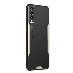 Funda Lujo Marco de Aluminio y Silicona Carcasa Bumper PB1 para Vivo Y20a Oro