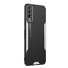 Funda Lujo Marco de Aluminio y Silicona Carcasa Bumper PB1 para Vivo Y20s G Plata