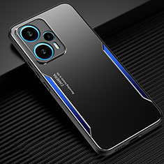 Funda Lujo Marco de Aluminio y Silicona Carcasa Bumper PB1 para Xiaomi Redmi Note 12 Turbo 5G Azul