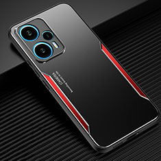 Funda Lujo Marco de Aluminio y Silicona Carcasa Bumper PB1 para Xiaomi Redmi Note 12 Turbo 5G Rojo