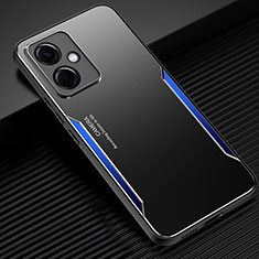 Funda Lujo Marco de Aluminio y Silicona Carcasa Bumper PB1 para Xiaomi Redmi Note 12R Pro 5G Azul