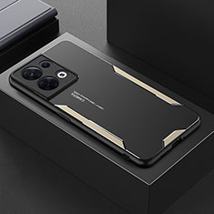 Funda Lujo Marco de Aluminio y Silicona Carcasa Bumper PB1 para Xiaomi Redmi Note 13 5G Oro