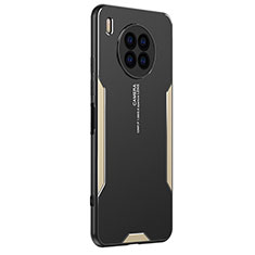 Funda Lujo Marco de Aluminio y Silicona Carcasa Bumper PB2 para Huawei Honor 50 Lite Oro