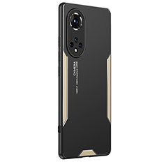 Funda Lujo Marco de Aluminio y Silicona Carcasa Bumper PB2 para Huawei Honor 50 Pro 5G Oro