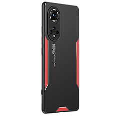 Funda Lujo Marco de Aluminio y Silicona Carcasa Bumper PB2 para Huawei Honor 50 Pro 5G Rojo