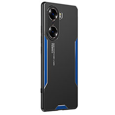 Funda Lujo Marco de Aluminio y Silicona Carcasa Bumper PB2 para Huawei Honor 60 5G Azul