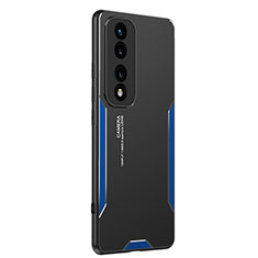 Funda Lujo Marco de Aluminio y Silicona Carcasa Bumper PB2 para Huawei Honor 70 Pro 5G Azul