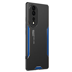 Funda Lujo Marco de Aluminio y Silicona Carcasa Bumper PB2 para Huawei Honor 80 5G Azul