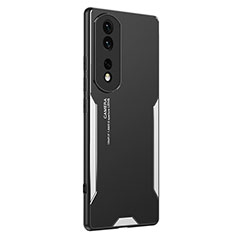 Funda Lujo Marco de Aluminio y Silicona Carcasa Bumper PB2 para Huawei Honor 80 Pro 5G Plata