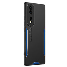 Funda Lujo Marco de Aluminio y Silicona Carcasa Bumper PB2 para Huawei Honor 80 Pro Flat 5G Azul