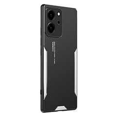 Funda Lujo Marco de Aluminio y Silicona Carcasa Bumper PB2 para Huawei Honor 80 SE 5G Plata