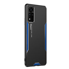 Funda Lujo Marco de Aluminio y Silicona Carcasa Bumper PB2 para Huawei Honor V40 5G Azul