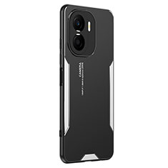 Funda Lujo Marco de Aluminio y Silicona Carcasa Bumper PB2 para Huawei Honor X40i 5G Plata