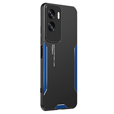 Funda Lujo Marco de Aluminio y Silicona Carcasa Bumper PB2 para Huawei Honor X50i 5G Azul