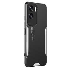 Funda Lujo Marco de Aluminio y Silicona Carcasa Bumper PB2 para Huawei Honor X50i 5G Plata