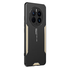 Funda Lujo Marco de Aluminio y Silicona Carcasa Bumper PB2 para Huawei Mate 50 Pro Oro