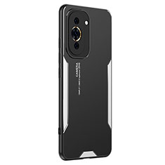 Funda Lujo Marco de Aluminio y Silicona Carcasa Bumper PB2 para Huawei Nova 10 Plata