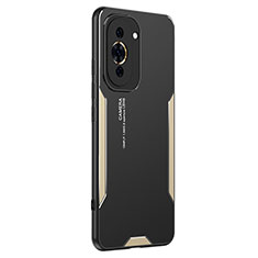 Funda Lujo Marco de Aluminio y Silicona Carcasa Bumper PB2 para Huawei Nova 10 Pro Oro