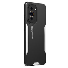 Funda Lujo Marco de Aluminio y Silicona Carcasa Bumper PB2 para Huawei Nova 10 Pro Plata