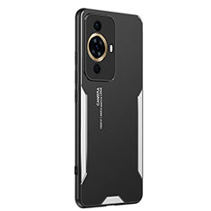 Funda Lujo Marco de Aluminio y Silicona Carcasa Bumper PB2 para Huawei Nova 11 Ultra Plata