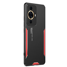 Funda Lujo Marco de Aluminio y Silicona Carcasa Bumper PB2 para Huawei Nova 11 Ultra Rojo