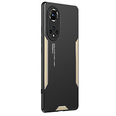 Funda Lujo Marco de Aluminio y Silicona Carcasa Bumper PB2 para Huawei Nova 9 Pro Oro